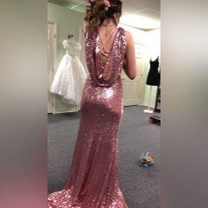 blush pink prom dress